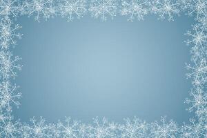 Winter snow frame. Christmas Snowflakes border. Snow frame frozen background vector
