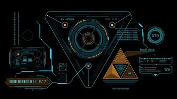 Animation of high-tech interface design for data processing video