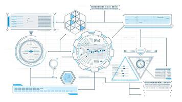 High-tech interface design with data processing animation video