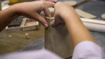 Creating a Beautiful and Functional Ceramic Pot Hands Skillfully at Work in Harmony. Stock Clip video