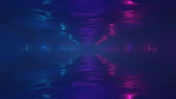 Glowing neon light flying in tunnel motion background, seamless loop video