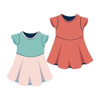 Two dresses on a white background vector