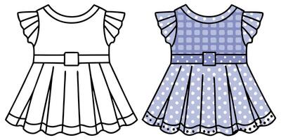 Two dresses with polka dots and bows vector