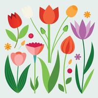 Creative Set of various flower design on an isolated background vector
