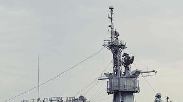 Tech of Radar communication device of military assault ship video