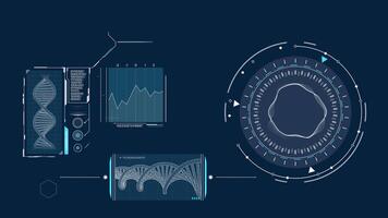 Animated high-tech display for working with data video