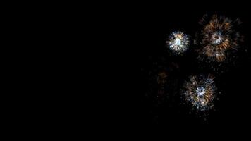 Festive fireworks. Black background. Free space in the frame. Abstract animation. video