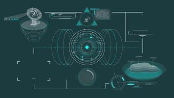 Animated high-tech screen for working with data video