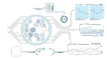 Animated high-tech interface for working with data video