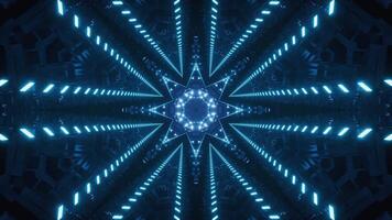 Abstract glowing neon tunnel, 3d rendering. video