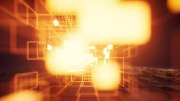 Digital cyberspace with glowing cross lines, 3d rendering. video