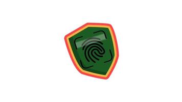 Animation of Fingerprint Icon on white background video
