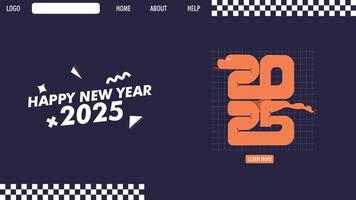 landing page of new year 2025 vector