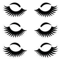 Creative Black Silhouette Eyelashes design on a white background vector