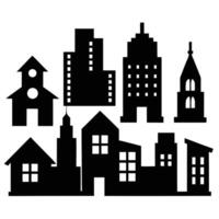 Creative Buildings design silhouette on a white background vector