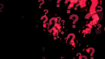 Red Question Marks Moving In A Black Background video