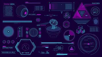 Set of animated HUD elements for high-tech interface video