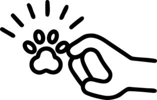 Abstract of cat paw reaching towards human hand with soft glow vector