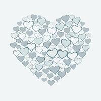 Heart Icon Black Border with Multiple Hearts Design. vector