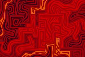 Abstract red and orange design with swirling patterns and intricate lines vector