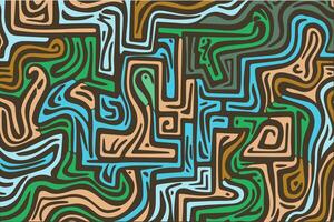 Abstract pattern of colorful lines resembling a topographic map in earthy tones vector