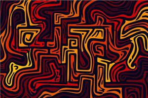 Colorful abstract design depicting swirling lines and patterns in vibrant warm tones vector