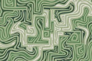 Intricate green maze pattern showcases swirling lines and organic shapes vector