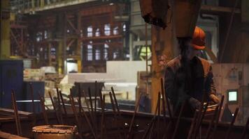 The role of an Industrial Worker encompasses a variety of tasks within a Factory Setting. Stock Clip video