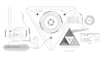 Animation of high-tech interface design for data processing video