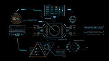 Animation of high-tech screen design for data processing video