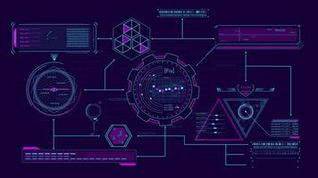 High-tech interface design with data processing animation video