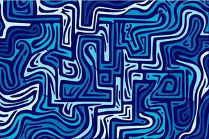 Abstract blue patterns create a mesmerizing labyrinth of shapes and lines in a digital artwork vector
