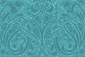 Decorative intricate patterns in vibrant teal showcasing artistic design inspiration vector