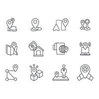 Map pin icon.Editable stroke.linear style sign for use web design,logo. vector