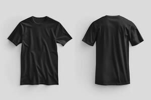 Black TShirt Front And Back Apparel Mockup Display photo