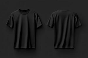 Black TShirt Front And Back View Display photo