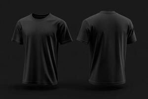 Black TShirt Front And Back Display Mockup photo