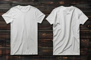 White Cotton TShirt Front And Back View Display photo