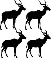 Creative Set Of an Kudu silhouette design on a white background vector