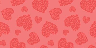 Seamless pattern with abstract silhouettes of hearts made of flowers. Delicate simple print for Valentine's Day. vector