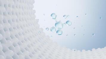 Abstract braided fabric and transparent molecule, 3d rendering. video