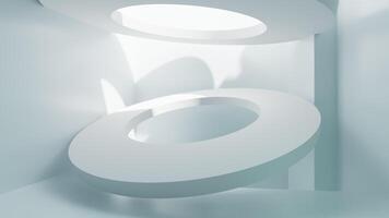 White abstract architecture background, 3d rendering video