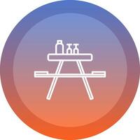 Picnic Table icon. colored outline icon style. vector