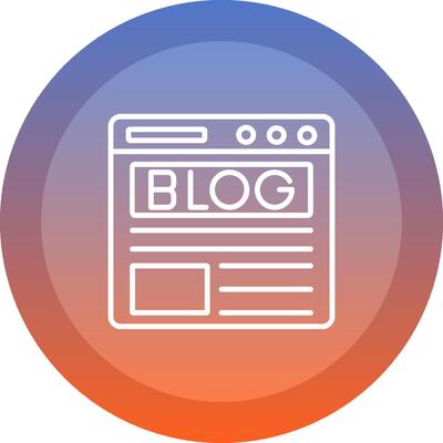 Blog icon. colored outline icon style.