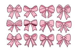 Coquette Bow Valentine's Day Collection Cute Girly Valentine Clipart for Cricut and Sublimation. vector