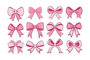 Coquette Bow Valentines Bundle Cute Girly Valentine Clipart for Cricut and Sublimation. vector