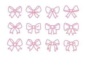 Coquette Bow Valentines Day Bundle Cute Girly Valentine Clipart for Cricut. vector