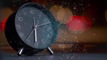 An Exploding Clock Captured in Dynamic Motion Against a Blurred Background Scene video