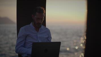 Working Remotely by the Ocean A Calm and Peaceful Workspace Setting by the Sea Breeze video