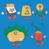 retro recycle character vector
